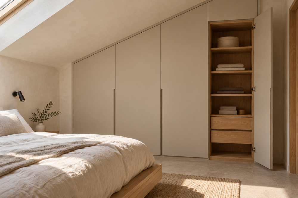 Ambiente de inspiración generado: armario a medida, estilo attic