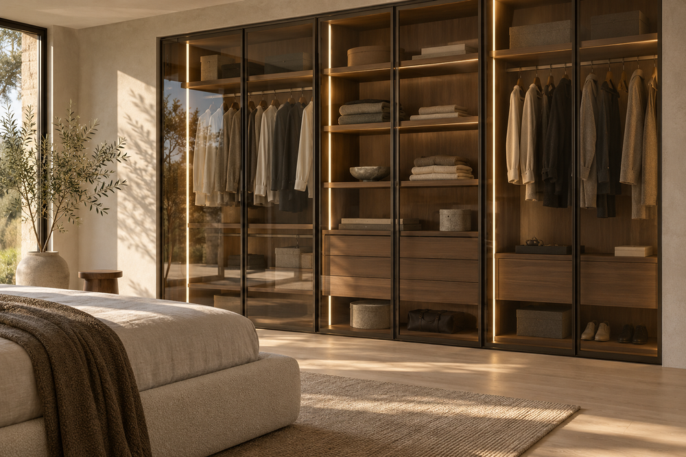 Ambiente de inspiración generado: armario a medida, estilo glass